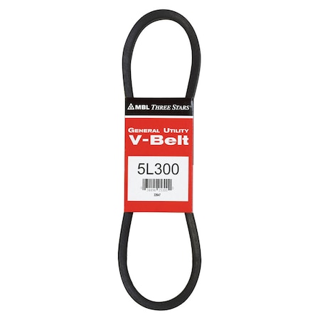 Mbl Mitsuboshi FHP General Utility V-Belt 0.63 in. W X 30 in. L For Fractional Horsepower Motors 5L300A